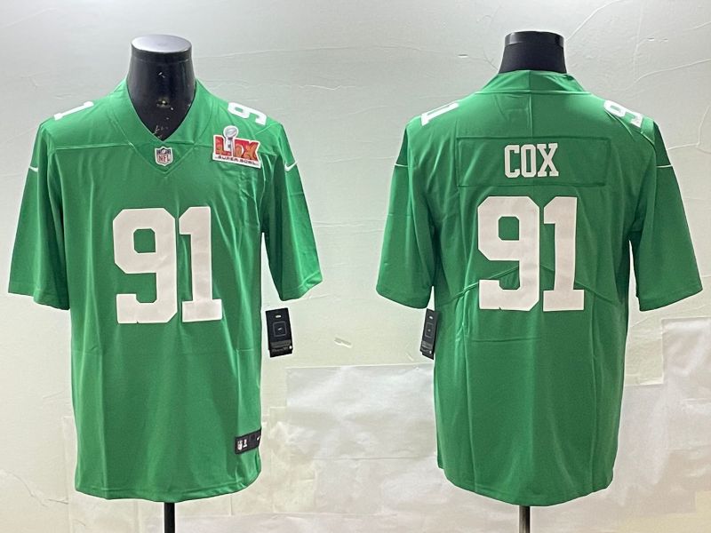 Men Philadelphia Eagles #91 Cox Green Throwback 2025 Nike Vapor Limited NFL Jersey style 2->philadelphia eagles->NFL Jersey